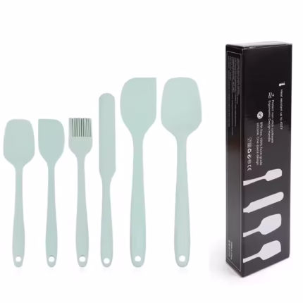 Kitchen Baking Tools Set Non-stick Kitchenware 6-piece Baking & Pastry Tools Butter Baking Silicone Scraper Brush Spatula Set